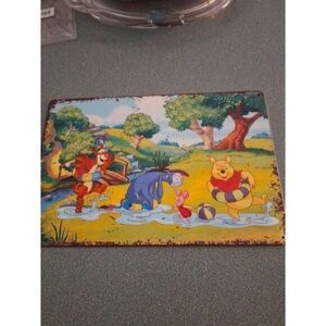 Winnie The Pooh & Tigger and Friends Vintage Metal Sign Swimming 8 X 12‎